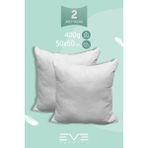 Eve Tekstil 2 Adet Diamant Plus Kare Kırlent Yıkanabilir Antialerjik Silikon Elyaf Yastık 40 x 40 cm 400 gr - 50 x 70 cm - Beyaz