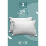 Eve Tekstil 2 Adet Diamant Plus Kılıflı Fermuarlı Yıkanabilir Antialerjik Silikon Elyaf YASTIK 50X70CM 800 GR - 50 x 70 cm - Beyaz