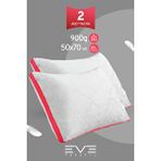 Eve Tekstil 2 Adet Klimax Pembe Serisi Kılıflı Fermuarlı Klimali Antialerjik Silikon Nano Elyaf Yastık 50x70cm Beyaz