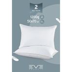Eve Tekstil 2 Adet Yellow Dream Serisi Fermuarlı Antialerjik Silikon Elyaf Dolgulu Yastık 50x70cm 1200gr Beyaz