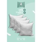 Eve Tekstil 4 Adet Diamant Plus Kare Kırlent Yıkanabilir Antialerjik Silikon Elyaf Yastık 40x40cm 400 Gr Beyaz