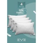 Eve Tekstil 4 Adet Diamant Plus Kılıflı Fermuarlı Yıkanabilir Antialerjik Silikon Elyaf YASTIK 50 x 70 cm 800 GR - Beyaz
