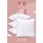 Eve Tekstil 4 Adet Throw Serisi Antialerjik %100 Silikon Elyaf Dolgulu Kırlent Iç Kare Yastık 45x45cm 350gr