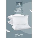 Eve Tekstil 4 Adet Yellow Dream Serisi Fermuarlı Antialerjik Silikon Elyaf Dolgulu Yastık 50x70cm 1200gr Beyaz
