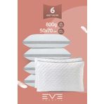 Eve Tekstil 6 Adet Klimax Serisi Kılıflı Fermuarlı Klimali Antialerjik Silikon Elyaf Yastık 50x70cm 900 gr