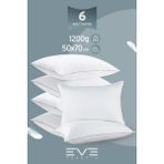 Eve Tekstil 6 Adet Yellow Dream Serisi Fermuarlı Antialerjik Silikon Elyaf Dolgulu Yastık 50 x 70 cm 1200GR - Beyaz