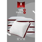 Eve Tekstil 8 Adet Klimax Bordo Serisi Kılıflı Fermuarlı Klimali Antialerjik Silikon Nano Elyaf Yastık 50x70cm Beyaz