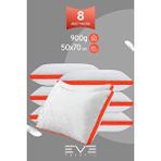 Eve Tekstil 8 Adet Klimax Turuncu Serisi Kılıflı Fermuarlı Klimali Antialerjik Silikon Nano Elyaf Yastık 50x70cm Beyaz