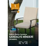 Eve Tekstil Bahçe - Salon - Balkon Arkalıklı Fermuarlı Bağlanabilir Yıkanabilir Sandalye Minderi 1 Adet