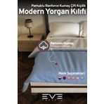 Eve Tekstil Pamuklu Ranforce Çift Kişilik Antialerjik Modern Nevresim Çift Taraflı Yorgan Kılıfı 200x220 Cm