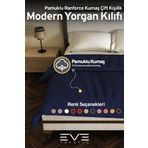 Eve Tekstil Pamuklu Ranforce Kumaş Çift Kişilik Antialerjik Modern Nevresim Yorgan Kılıfı 220x240 Cm