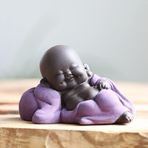 EVECLIOO Çin Seramik Çay Pet Buda Heykeli Keşiş Ofis Masaüstü Mini Heykel Çay Süsleri Ev Dekor Dekorasyon (Stil A)