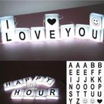 EveFix 10Lu Lightbox Işıklı Harf Mesaj Panosu Dekoratif Harf Işık