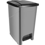 EveFix 15 Lt Saral Slim Pedallı Plastik Çöp Kovası Siyah Kapaklı