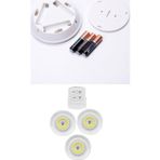 EveFix 3Lü Uzaktan Kumandalı Yapışkanlı Kablosuz Led Spot Lambalar