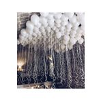 EveFix 50 Adet Beyaz Renk Metalik Lateks Balon Parti Süslemeleri Uçan Balon