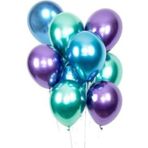 EveFix Balon Balonu Krom Balon Mavi-yeşil-mor Balon 30 Adet