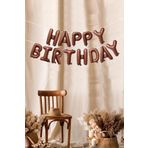 EveFix Çikolata Kahve Happy Birthday Harf Balonlar Retro Doğum Günü Balon Seti