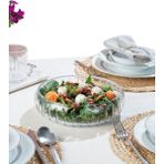 Evefix El Yapımı Büyük Boy Cam Salata Kasesi Çok Amaçlı Cam Kase - 1 Adet