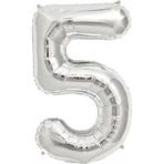 EveFix Fırsat Ayı5 Folyo Balon Gümüş 100 Cm Helyum Balon Uçan Balon