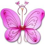 EveFix Fuşya Renk Kelebek Kanadı Tacı Ve Sopası 50X37 Cm