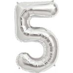 EveFix Gümüş Folyo Balon Sayılı Helyum Balon 100 Cm Dev Boy 5