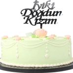 EveFix Iyiki Doğdun Kızım Yazılı Doğum Günü Partisi Pleksi Pasta Süsü Gümüş Renk