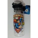 Evefix Lisanslı Superman Desenli Pipetli Kilitli Suluk Erkek Çocuk Süpermen Matara 500 Ml