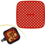 EveFix Renkli Isıya Dayanıklı Yıkanılabilir Silikon Fırın Ve Airfryer Kare Pişirme Matı 21,5 Cm