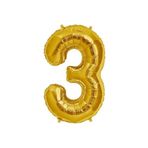EveFix Şekilli Supershape Gold Rakam Folyo Balon 3 Numara