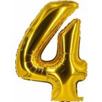 EveFix Şekilli Supershape Gold Rakam Folyo Balon 4 Numara