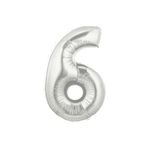 EveFix Şekilli Supershape Silver Rakam Folyo Balon 6 Numara