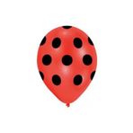 EveFix Siyah Puantiyeli Kırmızı Balon 5'li Paket