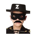 EveFix Siyah Renk Zorro Şapkası Zorro Maskesi Ve Zorro Bıyık Çocuk Boy