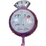 EveFix Tek Taş Yüzük Figürlü Folyo Balon 18 Inç Pembe