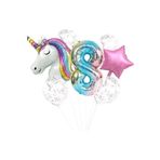 EveFix Unicorn Folyo Balon Doğum Günü Seti 8 Yaş