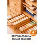 EVELLA HOME 4 Adet Destekli Katlanabilir Çekmece ve Dolap İçi Düzenleyici | Çorap ve İç Çamaşırı Organizer