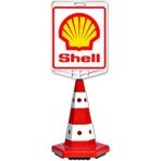 Evelux Shell Logo Çift Taraf Baskı Trafik Koni Seti Trafik Dubası