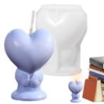 Evember Kalp Şekilli Mum Kalıbı | Mumlar için Çift Kalp Silikon Kalıpları Öpücük - Reçine Döküm Epoksi Kalıp, Sabun, Balmumu, Sıva, Polimer için El Sanatları Malzemeleri