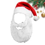 Evember Noel Baba Peruk Ve Sakal Seti, Noel Baba Sakalı - Cosplay Noel Peruk ve Sakal - Noel Noel Baba Kostümü, Nefes Alabilen Beyaz Sakal, Noel Baba Şapkaları Yetişkin, Rahat, Çoğu Yetişkin İçin Çok