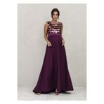Even Fashion Hamile Giyim Payetli Mürdüm Uzun Abiye Hamile Elbise