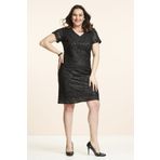 Even Plus Size - Büyük Beden Kadın Giyim Kadın Siyah Simli Ve Payetli Abiye Büyük Beden Elbise