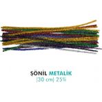Evenart 30 cm Metalik Şönil ( 25' Li Paket ) - 1 Adet - Çok Renkli