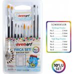 Evenart Suluboya ve Yağlı Boya Fırçaları ( 10' Lu Set) - Suluboya-Yağlıboya Fırça - Çok Renkli