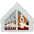Evene Ahşap Köpek Kulübesi Dekoratif Köpek Evi Seperatör Model - Beyaz