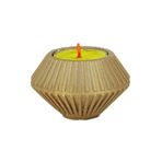 Evene Altın Mumluk Şamdan Tealight Mum Uyumlu Elmas Çizgili Model 8682874834053