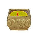 Evene Altın Mumluk Şamdan Tealight Mum Uyumlu Mini Çizgili Çiçekli Model 8682874832974