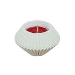 Evene Beyaz Mumluk Şamdan Tealight Mum Uyumlu Elmas Çizgili Model 8682874834138
