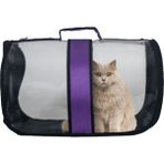 Evene Kedi Taşıma Çantası Flybag Büyük Şeffaf Kedi Köpek Omuz Çantası - Mor
