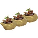 Evene Mini Çiçek Saksı Küçük Sukulent Kaktüs Saksısı 3'lü Set Mini Deniz Salyangozu - Altın
